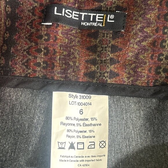 LISETTE Stretch Bootcut Pant Brown Tapestry Sz 6 NWOT - Picture 5 of 5
